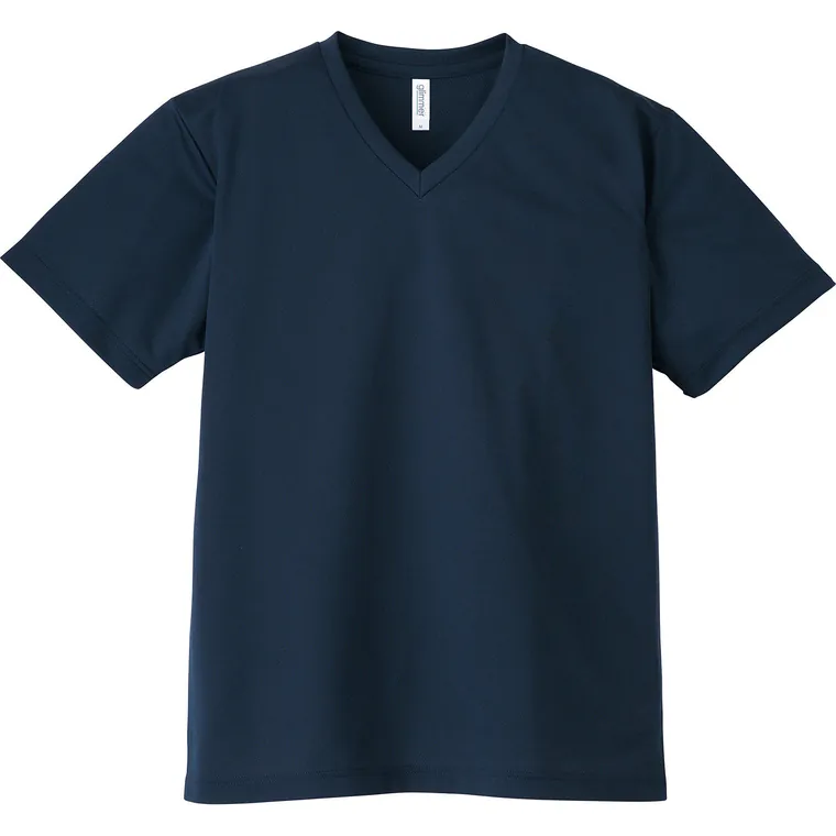 glimmer 00337 4.4オンス ドライVネックＴシャツ（正面）