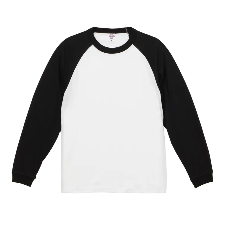 United Athle 5048-01 5.6オンス ラグラン ロングスリーブ Tシャツ（1.6インチリブ）（正面）